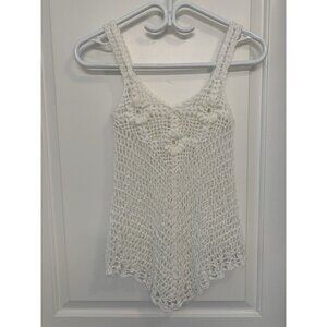 Crochet White Tank Top Small‎